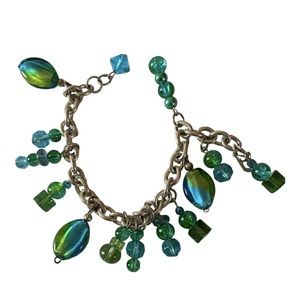 Women’s Sterling Silver Bead Ball Bracelet - In Gorgeous Turquoise Stones.